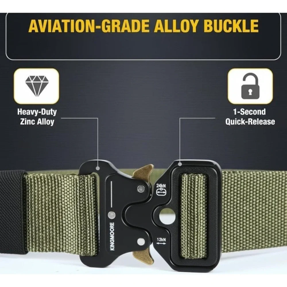 Men's Tactical Belt Heavy Duty Webbing Adjustable Military Style Nylon Belts